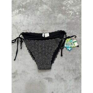 Becca by Rebecca Virtue Bikini Bottom Women's Size Large Black & Silver NWT